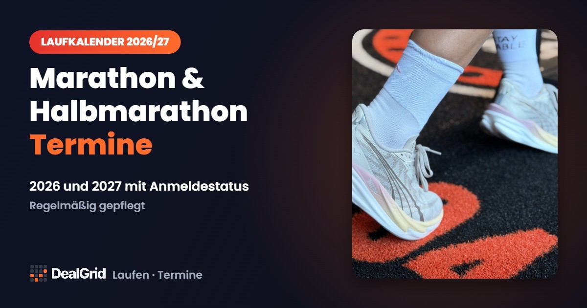 Marathon und Halbmarathon Termine 2026/2027 mit Anmeldestatus