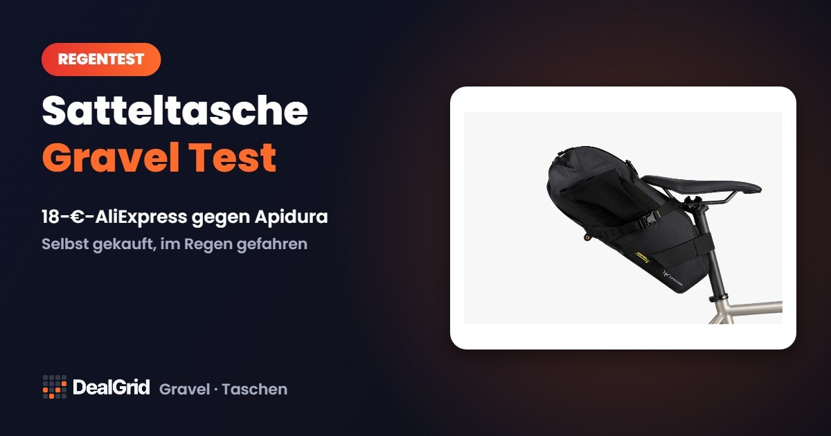 Satteltasche Gravel Bike Test 2026: 18-Euro-AliExpress gegen Apidura Expedition